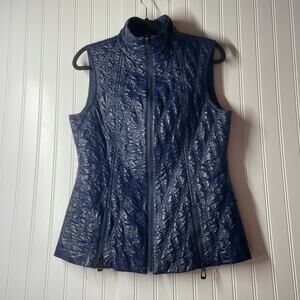 600 West Women’s Navy Blue Full-Zip Adjustable Vest Size Small